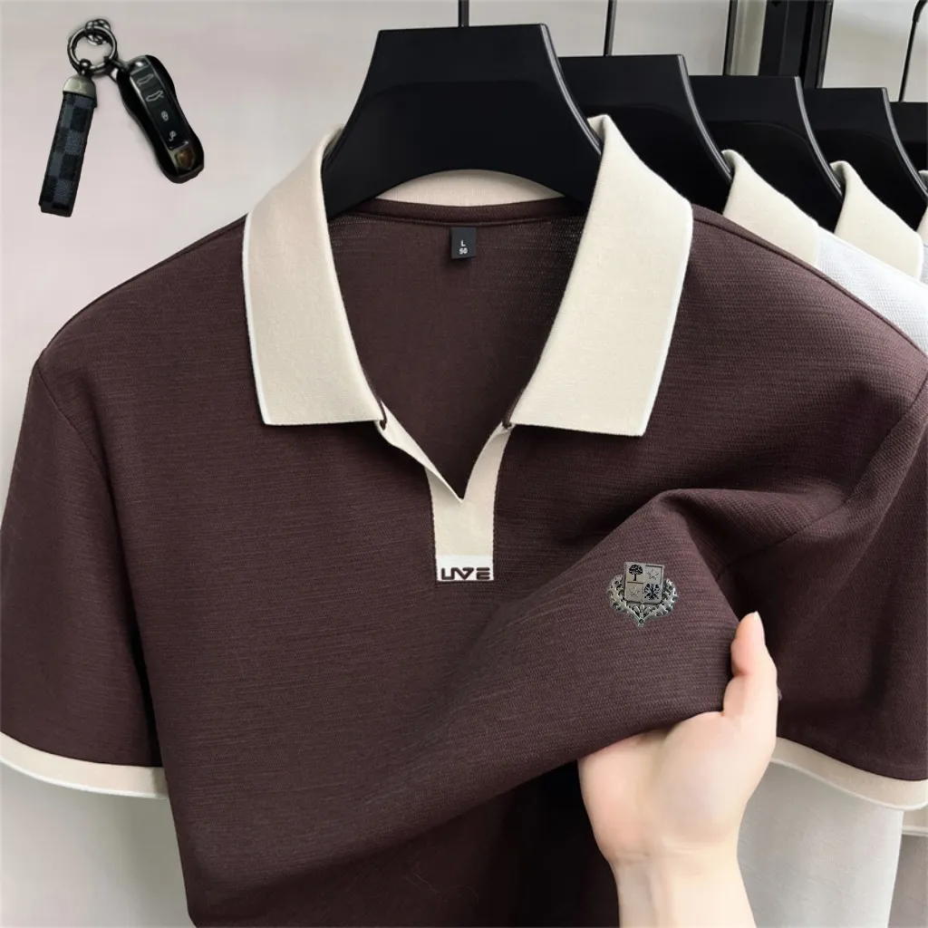 [LP]🎁Free BMW keychain🔑26 spring and summer high-quality men's lapel polo shirt short-sleeved, made of high-quality Xinjiang mercerized cotton fabric, novel colors, fashionable and elegant. It has breathable sweat-absorbing performance. It feels very delicate and textured. All details are made with advanced hardware craftsmanship LOGO on the chest, which embodies the three-dimensional effect. It conforms to the consistent design style of the brand. ️Fashionable T-shirt with great upper body effect. ️It can be worn casually or for business, and it can be worn alone without any problem! Sizes: M-4XL (maximum weight can be worn), please state your height and weight when placing an order.